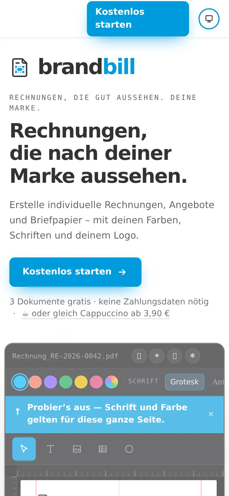 brandbill auf dem Smartphone
